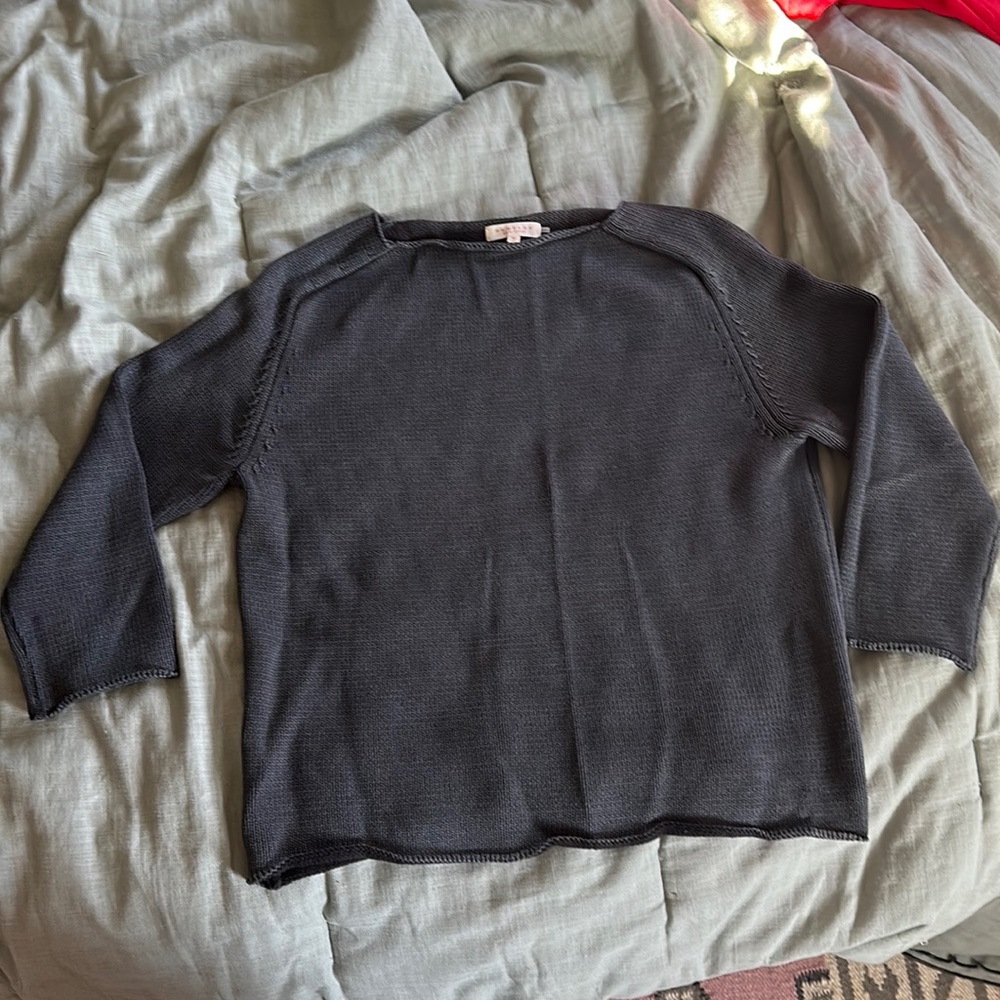 Demylee knit boat neck navy sweater